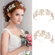 珍珠发箍巴洛克新娘，叶子头饰发饰，伴娘发带派对婚礼礼物