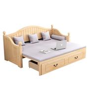 高档欧式实木沙发床推拉坐卧两用可折叠1.5米1.2多功能小户型双人