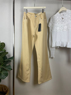 时髦复古美系rag春款卡其色，直筒牛仔裤长，裤子莱赛尔垂感柔软