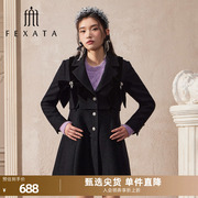 商场同款fexata斐格思毛呢外套，女2023冬季西装，领加厚女式大衣