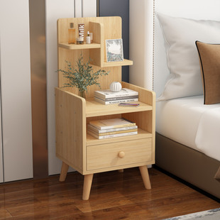 床头柜置物架简约现代卧室多功能小型收纳储物柜简易木质床边柜子