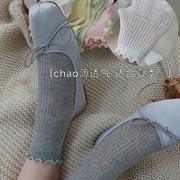 芭蕾舞鞋袜子白色超薄款堆堆袜女搭配小皮鞋miu款风灰色袜子夏款