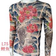 纹身衣服中国风大码刺青，衣服鲤鱼龙，长袖纹身t恤