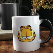 加菲猫动漫周边二次元卡通咖啡水杯陶瓷马克杯变色杯定制