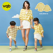 vqb特别的亲子装森系母女装，高端格子衬衫，防晒衣一家三口母子夏装