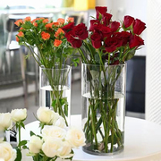 透明花瓶简约风格，摆放桌面鲜花瓶富贵竹pet材质，花店用品居家装饰