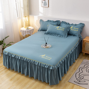 纯棉床罩床裙式床套床单件，1.5米1.8席梦思防尘保护套全棉支持定制