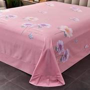 棉紫色雏菊花加厚单件斜纹床单1.8米床100全棉枕套双单人三件套