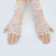 半指蕾丝手套手袖性感新娘镂空遮疤花边法式春夏露指透气中长短款