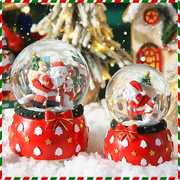 圣诞老人水晶球八音盒梦幻发光音乐盒氛围布置节日装饰摆件小礼物