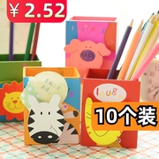 韩国文具发批 可爱卡通动物收纳盒 创意多功能木质笔筒 桌面笔桶