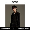 GXG男装 商场同款 黑色满印暗纹提花质感微廓长袖衬衫GEX10312563