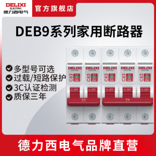 德力西空气开关1p2p3p电闸总开关DEB9家用空开小型断路器电闸开关