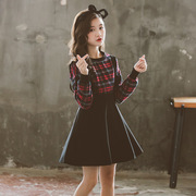 韩国女童装春秋装套装2023洋气背带裙公主女孩连衣裙两件套装