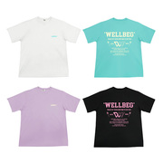 春夏WELLBEG韩国羽毛球服上装男女款运动短袖四色速干字母T恤