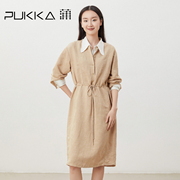 蒲pukka独家设计高级感连衣裙2023宽松显瘦可收腰女裙子