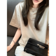 YUYUREAL-高克重纯棉反缝时髦宽松短袖t恤女夏季圆领纯色体恤上衣