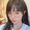 超轻大框眼镜女方圆形双色可配散光高度数韩系钛架近视眼镜框男款
