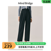 MindBridge百家好女士裤子通勤休闲裤春季直筒西裤高腰潮流长裤