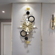 现代轻奢餐厅墙上装饰挂表创意个性艺术钟表客厅家用网红横款挂钟