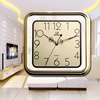现代简约石英钟表办公卧室墙钟酒店客厅12英寸静音金色正方形挂钟