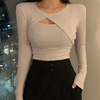 韩国气质女人味~性感小心机，显胸吊带背心+开叉，坎肩t恤罩衫两件套