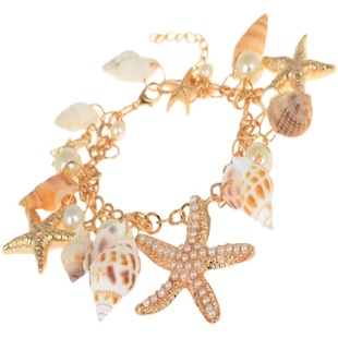 海螺贝壳工艺品贝壳手链，波西米亚时尚复古风，海星饰品旅游区纪念品