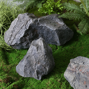 仿真石头景观室内软装拍摄假山，石头道具布景园林，绿植造景装饰摆件