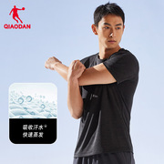 中国乔丹短袖t恤男2024夏季健身运动休闲速干t短t男士上衣