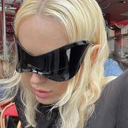 欧美嘻哈复古未来科技感炫酷墨镜超大朋克运动风太阳镜sunglasses