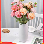 牡丹仿真花假花室内客厅装饰花，摆件餐桌花摆设玫瑰花干花花束轻奢
