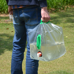 户外折叠水袋 PE食品级环保户外水袋超大可折叠储水壶饮用水桶20L