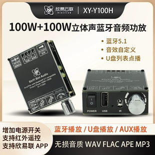 欣易HIFI级100W*2立体声蓝牙数字功放板模块TPA3116带遥控器Y100H