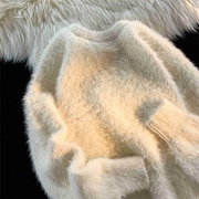 海马毛毛衣男款冬季加厚oversize慵懒风美式外套，高级感宽松针织衫