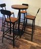 定制铁艺复古高脚椅吧台凳实木桌椅组合咖啡厅奶茶店酒吧圆方桌皮