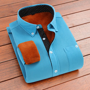雷丹奴(雷丹奴)冬季保暖衬衫，男士复古灯芯绒衬衣，加绒加厚休闲宽松中年外套