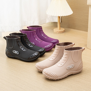 韩版低帮水鞋女款防滑防水胶鞋时尚外穿雨鞋冬季加绒保暖雨靴