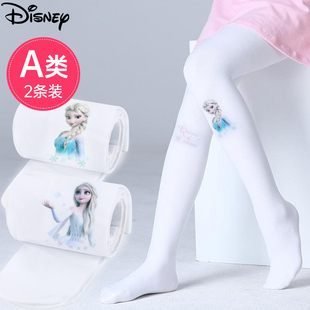 迪士尼儿童长筒袜爱莎公主舞蹈，袜打底裤丝袜女童连裤袜白色连体袜