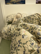 ins田园蓝莓小兔全棉床上四件套纯棉1.5m1.8米公寓被套床单三件套