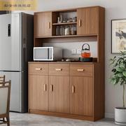 新中式餐柜一体靠墙高柜现代简约实木色家用客厅饭厅茶水柜储物