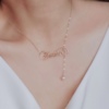 珍珠项链定制字母英文名字14K包金锁骨链订做原创设计小众十字链