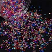 无孔透明幻彩玻璃米珠气泡珠，diy手工滴胶填充泡泡，珠手机壳装饰品