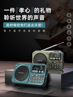 山水f22便携式fm收音机蓝牙录音机，插卡听书机国学，故事机数字选歌