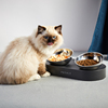 小佩15°15度可调节猫碗饭盆狗饭碗小型犬，宠物双碗倾斜猫咪食盆