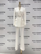 2024春秋白色青果领西装套装女气质两件套简约设计感西服礼服