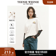 teenieweenie小熊奥莱棉质中长款t恤宽松韩版男友，风短袖上衣女装