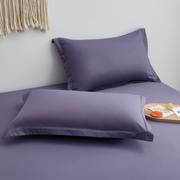 纯棉枕套紫色枕头套48x74一对装全棉，纯色枕头罩玫红色忱头外套