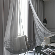 窗帘成品卧室全遮光少女，飘窗北欧简约现代2021年流行双层窗帘