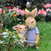 花园小摆件庭院装饰创意，树脂工艺品家居，饰品可爱动物小兔子摆件