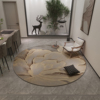 欧式简约家用地毯客厅2024圆形，书房转椅地垫，高级感卧室床边毯